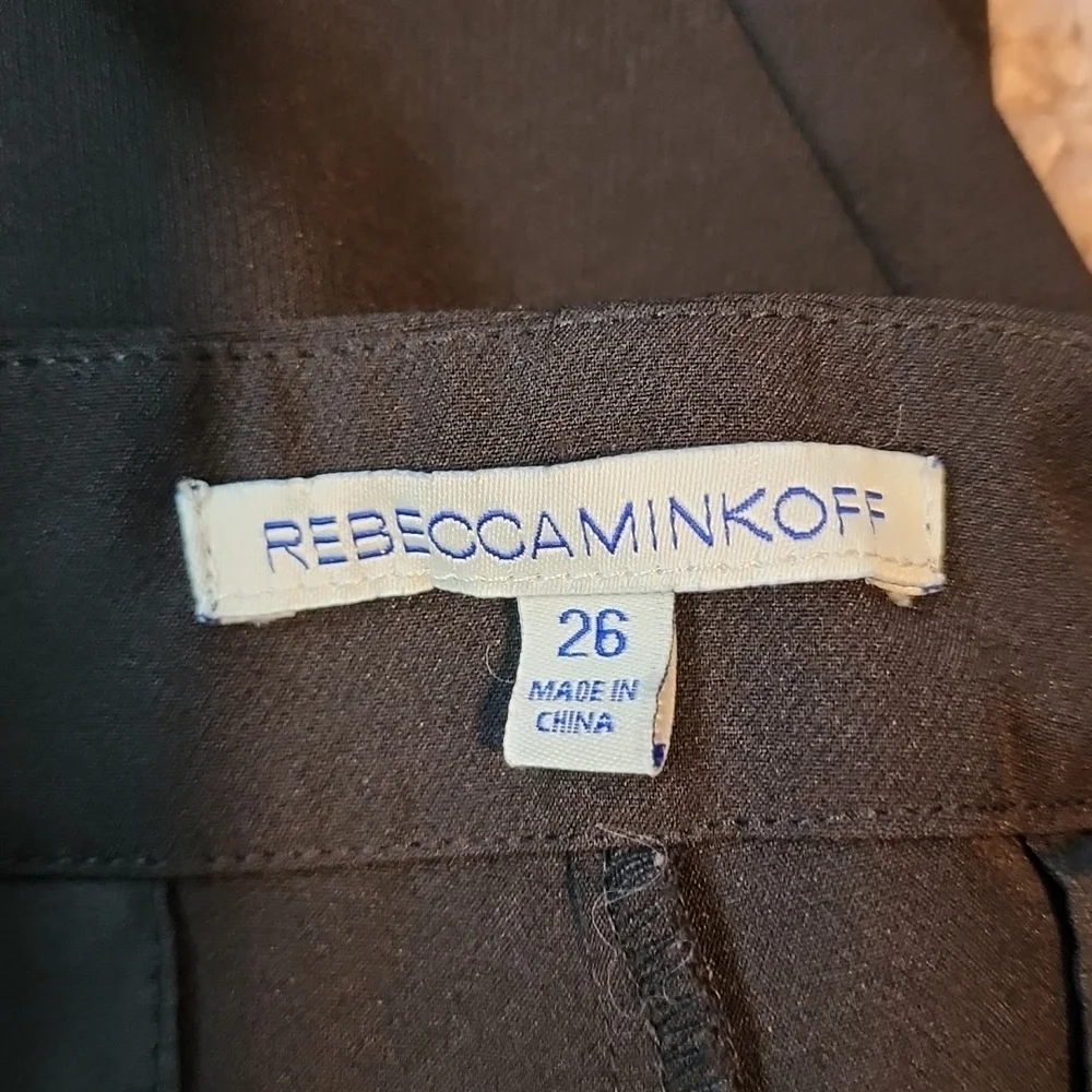 Rebecca Minkoff black cropped pants with ruffle hem-26 - Picture 5 of 8